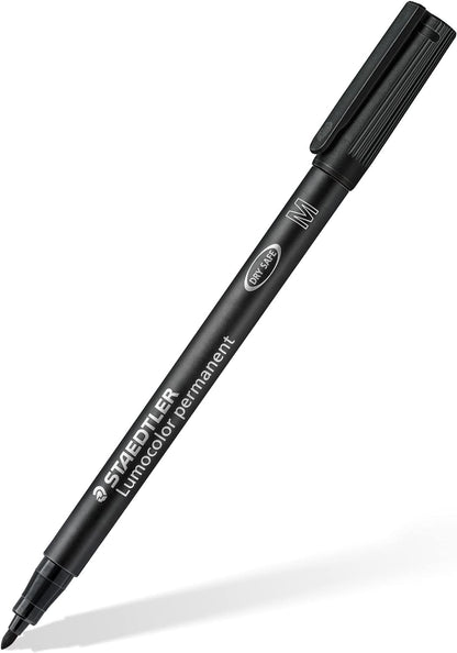 STAEDTLER 31-9WP4GS Lumocolor Permanent Pen Set - Assorted Line Widths, Black (Pack of 4