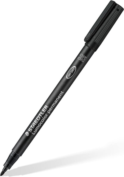 STAEDTLER 31-9WP4GS Lumocolor Permanent Pen Set - Assorted Line Widths, Black (Pack of 4