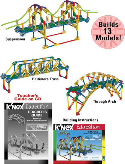 K'NEX STEAM Education Intro to Simple Machines: Bridges Educational Toys for Kids, STEM Learning Kit, Engineering for Kids, Construction Toys for Kids Ages 8+ Basic Fun 78640