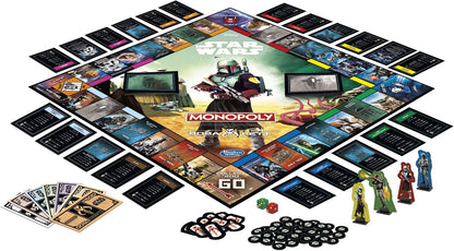 Hasbro Gaming Monopoly: Star Wars Boba Fett Edition - Juego de mesa para niños a partir de 8 años, inspirado en las películas de Star Wars y la serie de televisión The Mandalorian