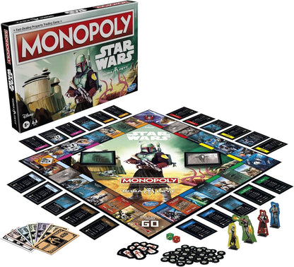 Hasbro Gaming Monopoly: Star Wars Boba Fett Edition - Juego de mesa para niños a partir de 8 años, inspirado en las películas de Star Wars y la serie de televisión The Mandalorian