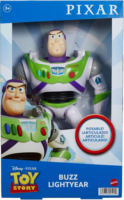 Mattel Disney Pixar Toy Story Buzz Lightyear grande Figura 25 cm articulada, juguete para niños +3 años (HFY27