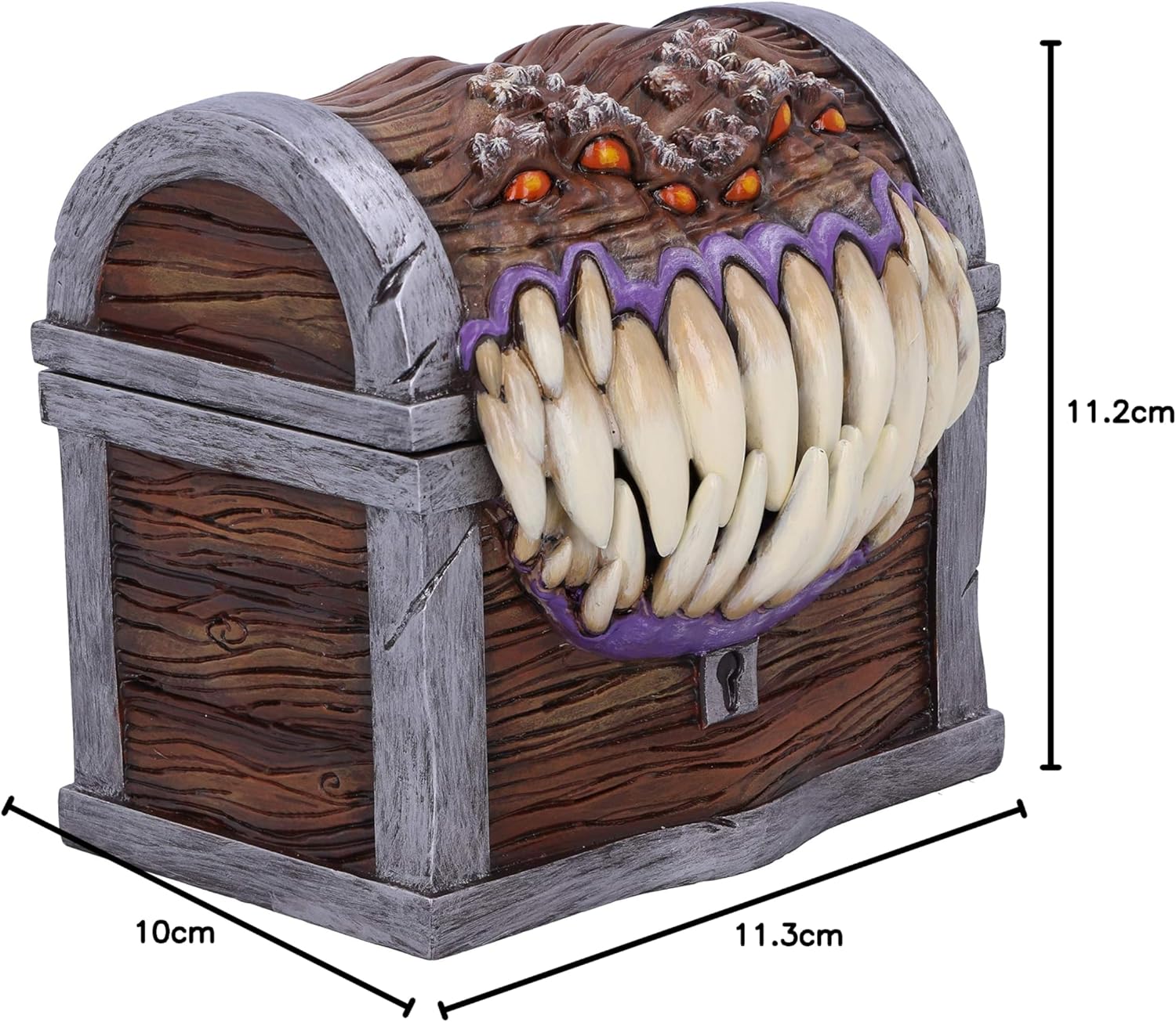 Nemesis Now Dungeons & Dragons Mimic Dice Storage Box, 11.3cm, Resin, Brown, Officially Licensed D&D Merchandise, Mimic Character Dice Box, Cast in the Finest Resin, Expertly Hand-Painted
