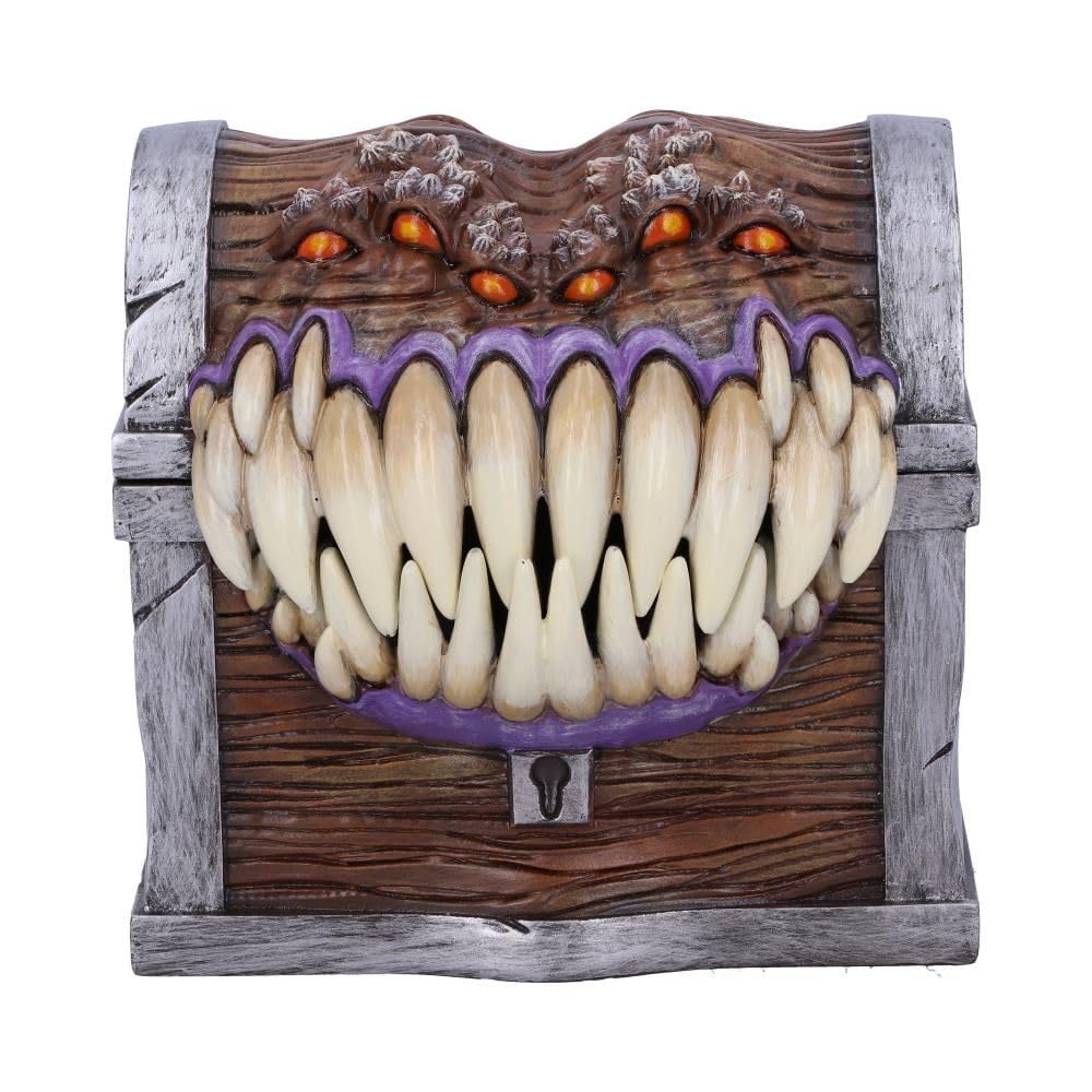 Nemesis Now Dungeons & Dragons Mimic Dice Storage Box, 11.3cm, Resin, Brown, Officially Licensed D&D Merchandise, Mimic Character Dice Box, Cast in the Finest Resin, Expertly Hand-Painted