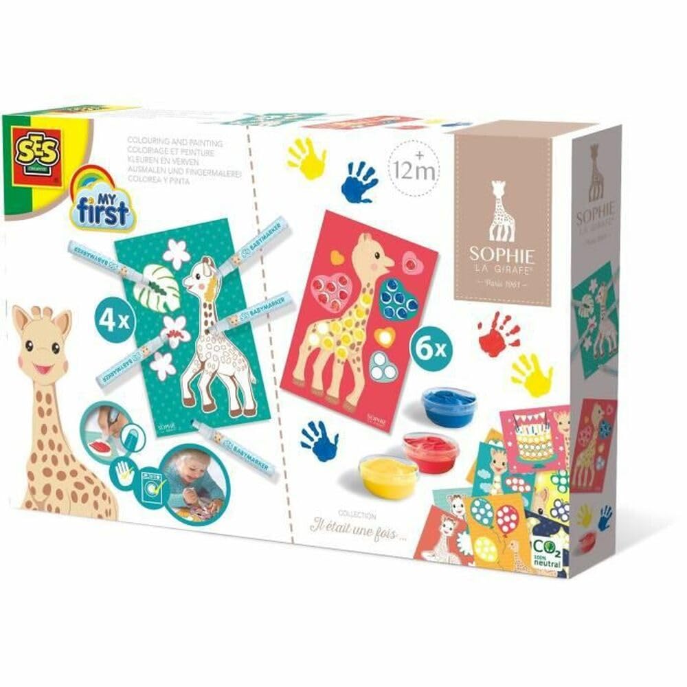 SES Creative 14497 Sophie la Girafe-Ausmalen und Fingermalerei, diverse Farben