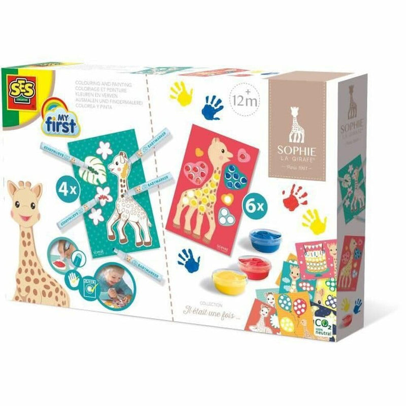 SES Creative 14497 Sophie la Girafe-Ausmalen und Fingermalerei, diverse Farben