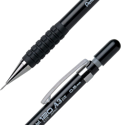 Pentel Sensi-Grip Automatic Pencil, 0.5mm, Black Barrel, Box of 12 (A315A