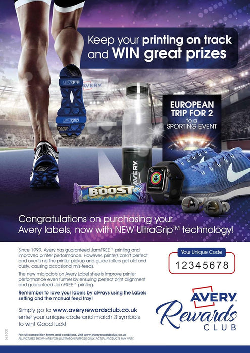 Avery Self Adhesive Address Mailing Labels, Laser Printers,16 Labels Per A4 sheet, 640 labels, UltraGrip (L7162), White, 40 Sheets