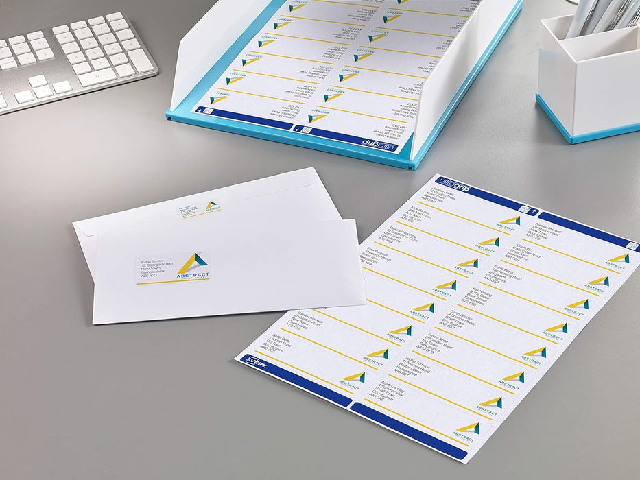 Avery Self Adhesive Address Mailing Labels, Laser Printers,16 Labels Per A4 sheet, 640 labels, UltraGrip (L7162), White, 40 Sheets