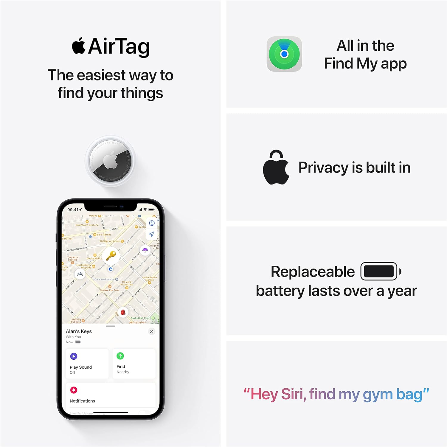 Apple Airtag - Anti-Loss Bluetooth Tag For Mobile Phone, Tablet - For Iphone/Ipad/Ipod
