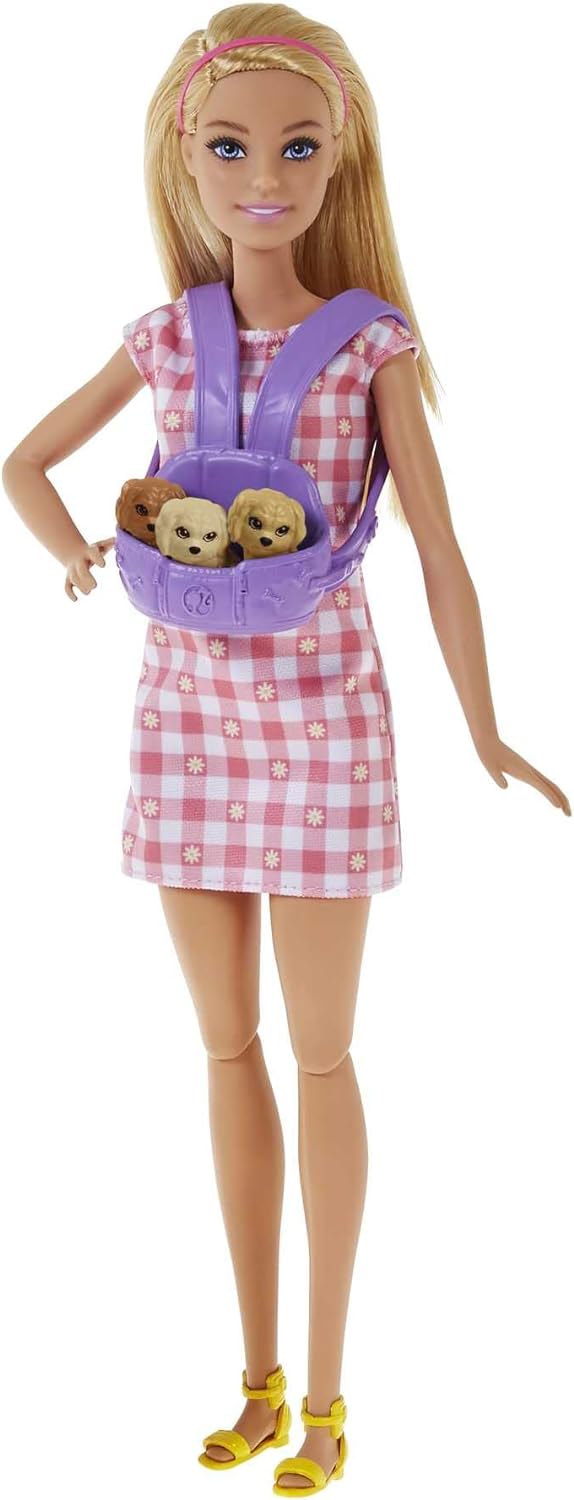 Barbie Doll and Newborn Pups Playset with Dog, 3 Puppies & Accessories, 3 to 7 Year Olds , Black & Kitty Condo Doll and Pets Playset , 1 Cat, 4 Kittens, Cat Tree & Accessories + Kitty Condo Doll and P