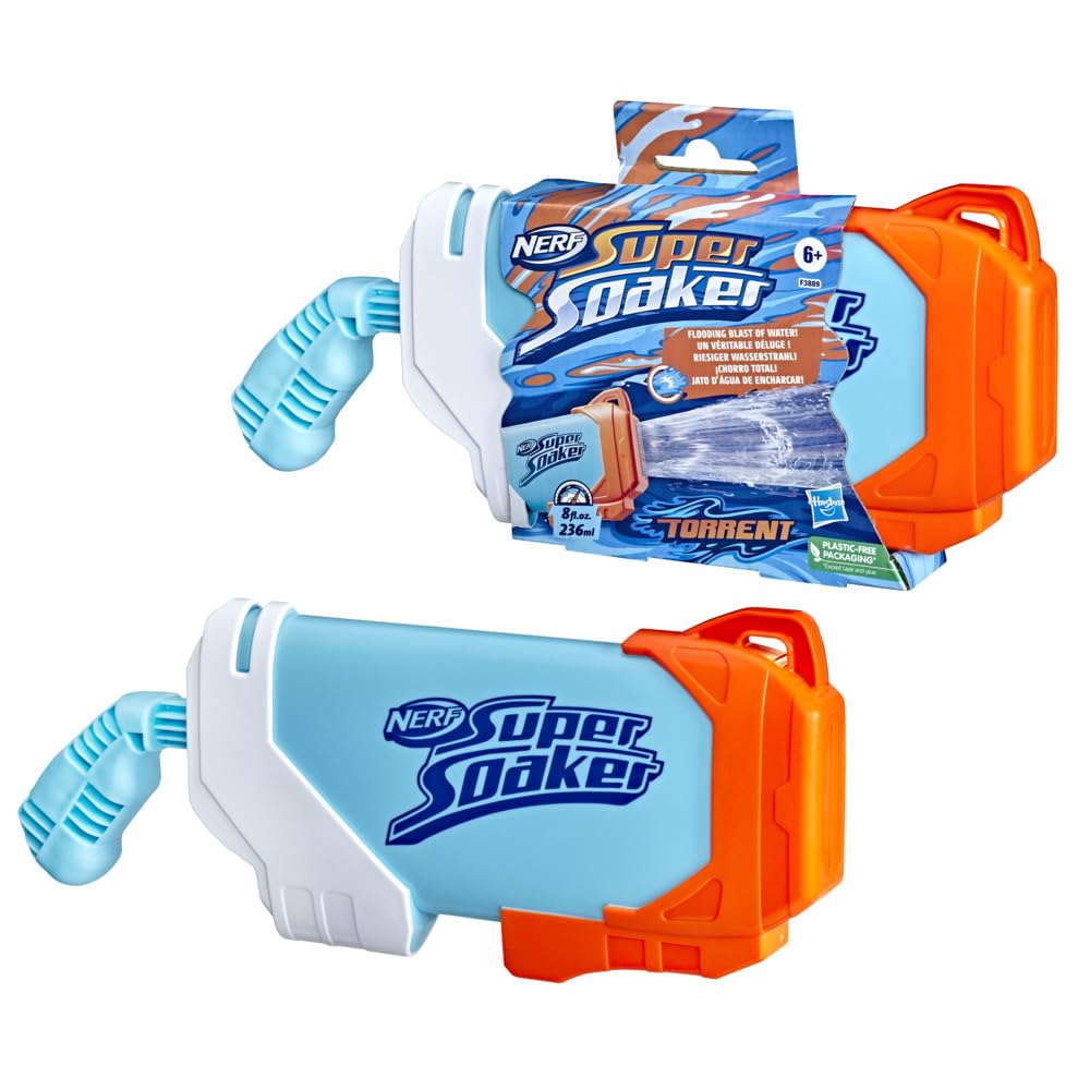 Nerf Super Soaker Torrent Water Blaster, Pump and Fire a Giant Jet of Water, Outdoor Water Battles, Multi-Colour, One Size, F3889