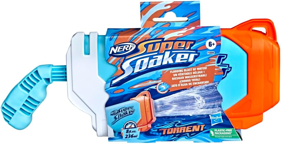 Nerf Super Soaker Torrent Water Blaster, Pump and Fire a Giant Jet of Water, Outdoor Water Battles, Multi-Colour, One Size, F3889