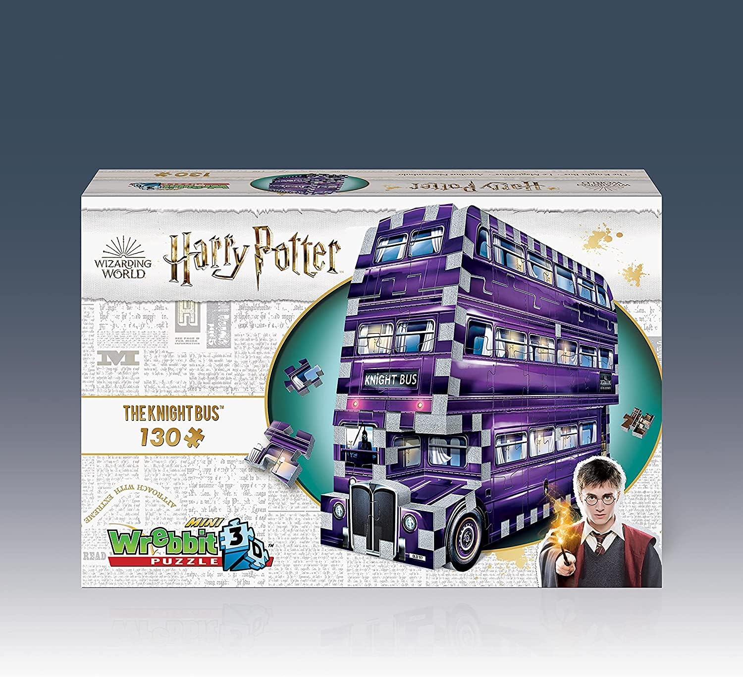 Wrebbit3D | Harry Potter: Mini Knight Bus (130pc) | 3D Puzzle | Ages 12+