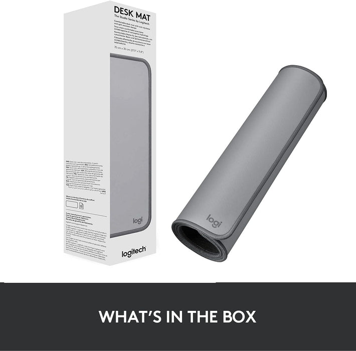 Logitech Desk Mat - Studio Series, Multifunctional Large Desk Pad, Extended Mouse Mat, Office Desk Protector with Anti-slip Base, Spill-resistant Durable Design