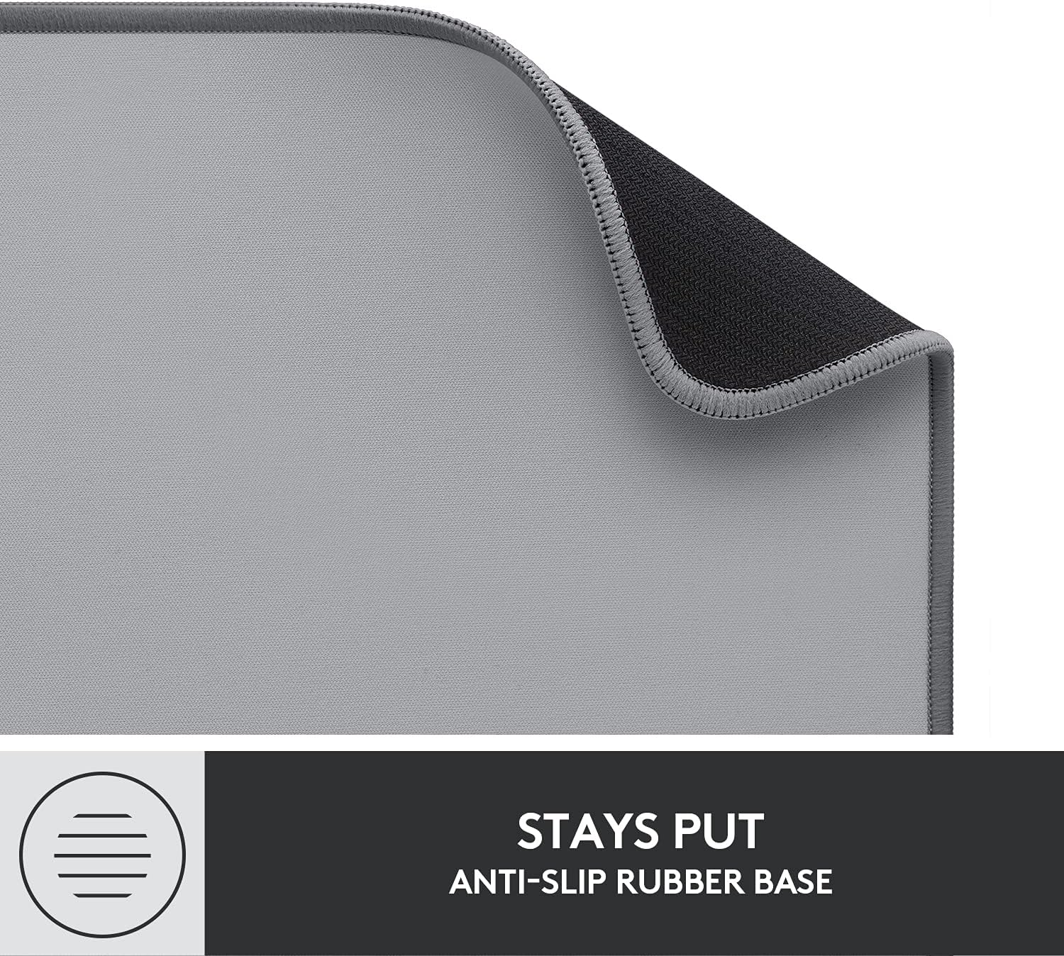 Logitech Desk Mat - Studio Series, Multifunctional Large Desk Pad, Extended Mouse Mat, Office Desk Protector with Anti-slip Base, Spill-resistant Durable Design - Grey Grey Large