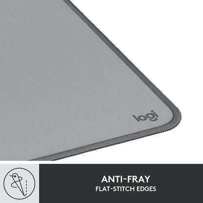 Logitech Desk Mat - Studio Series, Multifunctional Large Desk Pad, Extended Mouse Mat, Office Desk Protector with Anti-slip Base, Spill-resistant Durable Design - Grey Grey Large