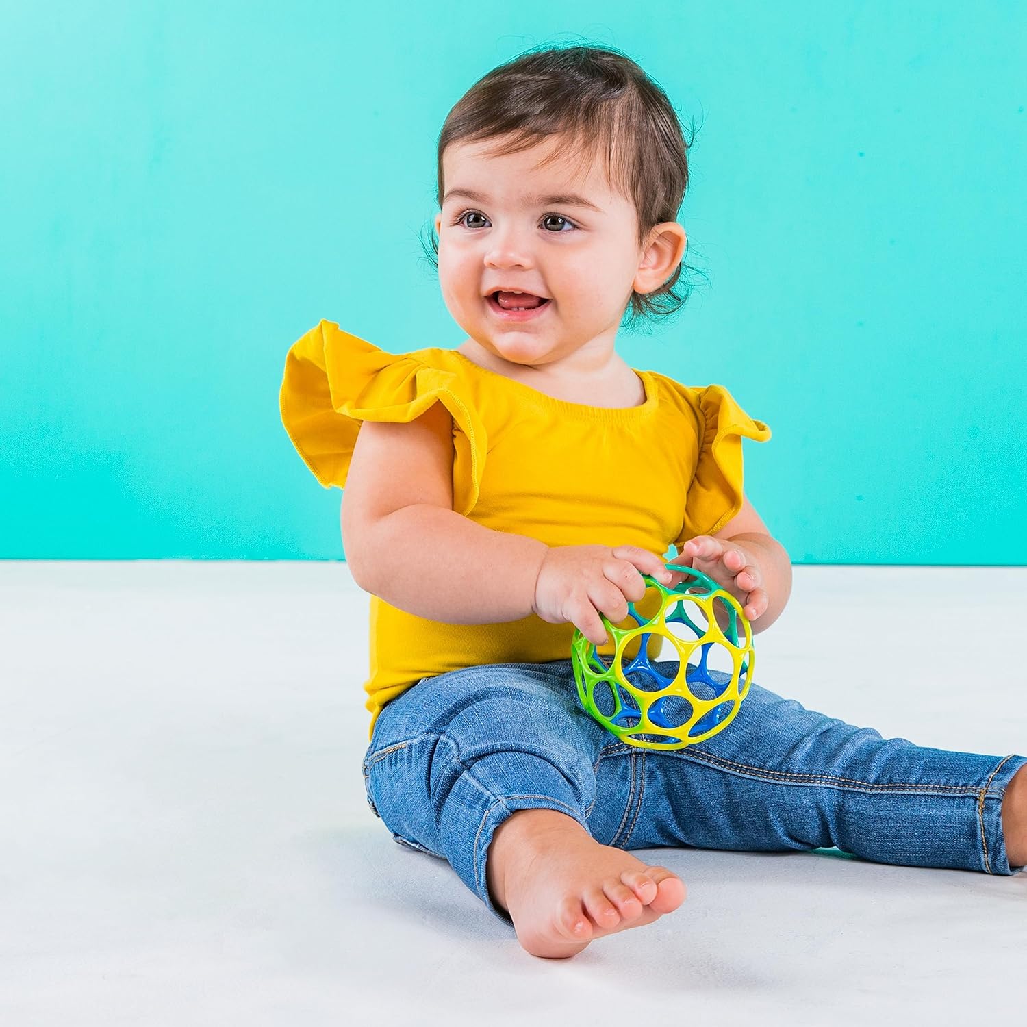 Bright Starts Oball Classic Easy-Grasp Toy - Blue/Green
