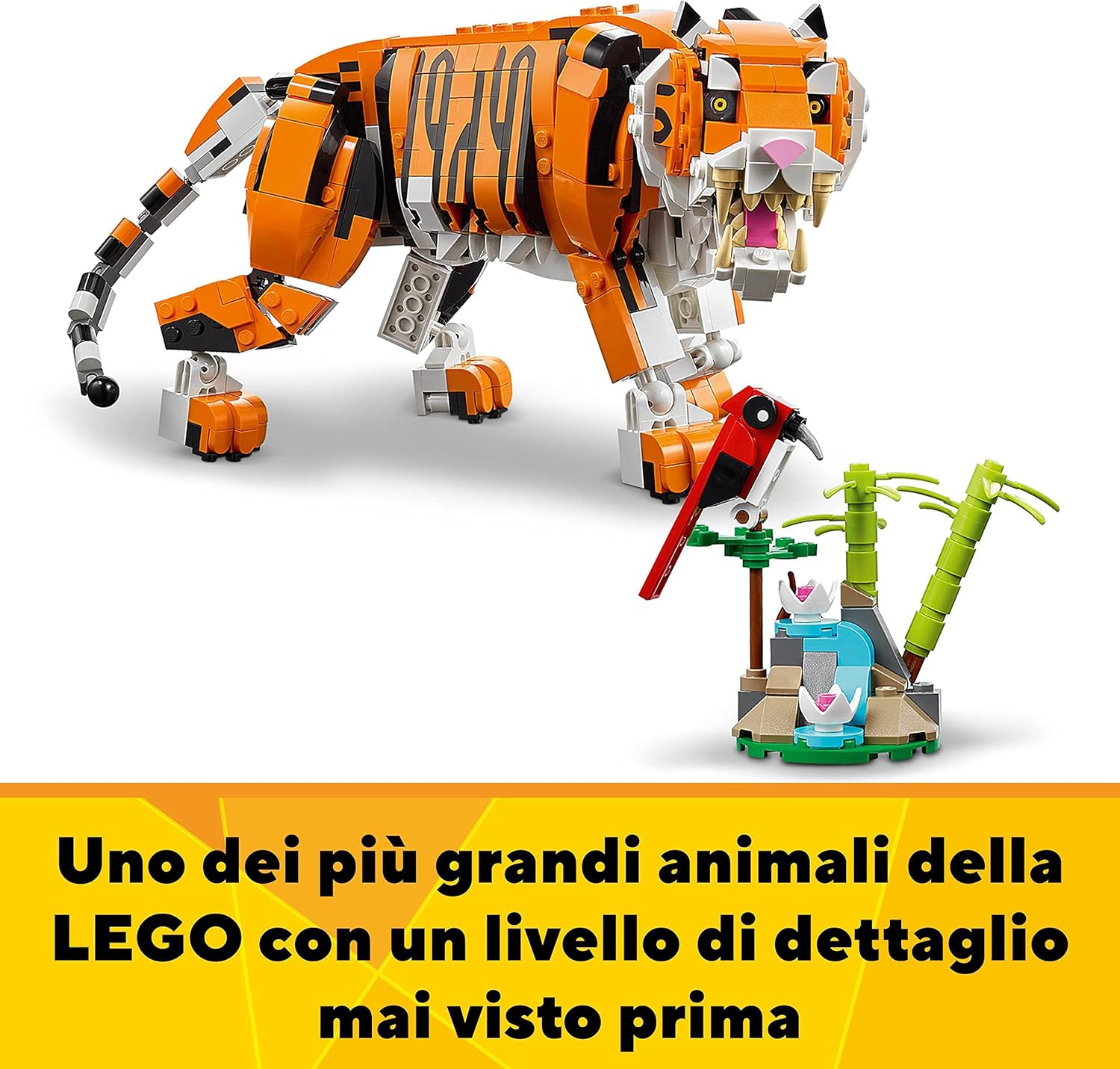 LEGO Creator 3 in 1 Mighty Dinosaurs & Majestic Tiger, Panda or Koi Fish Set | Toy Figures & Models With Posable Joints for 7-12 Year Old Kids, Boys & Girls