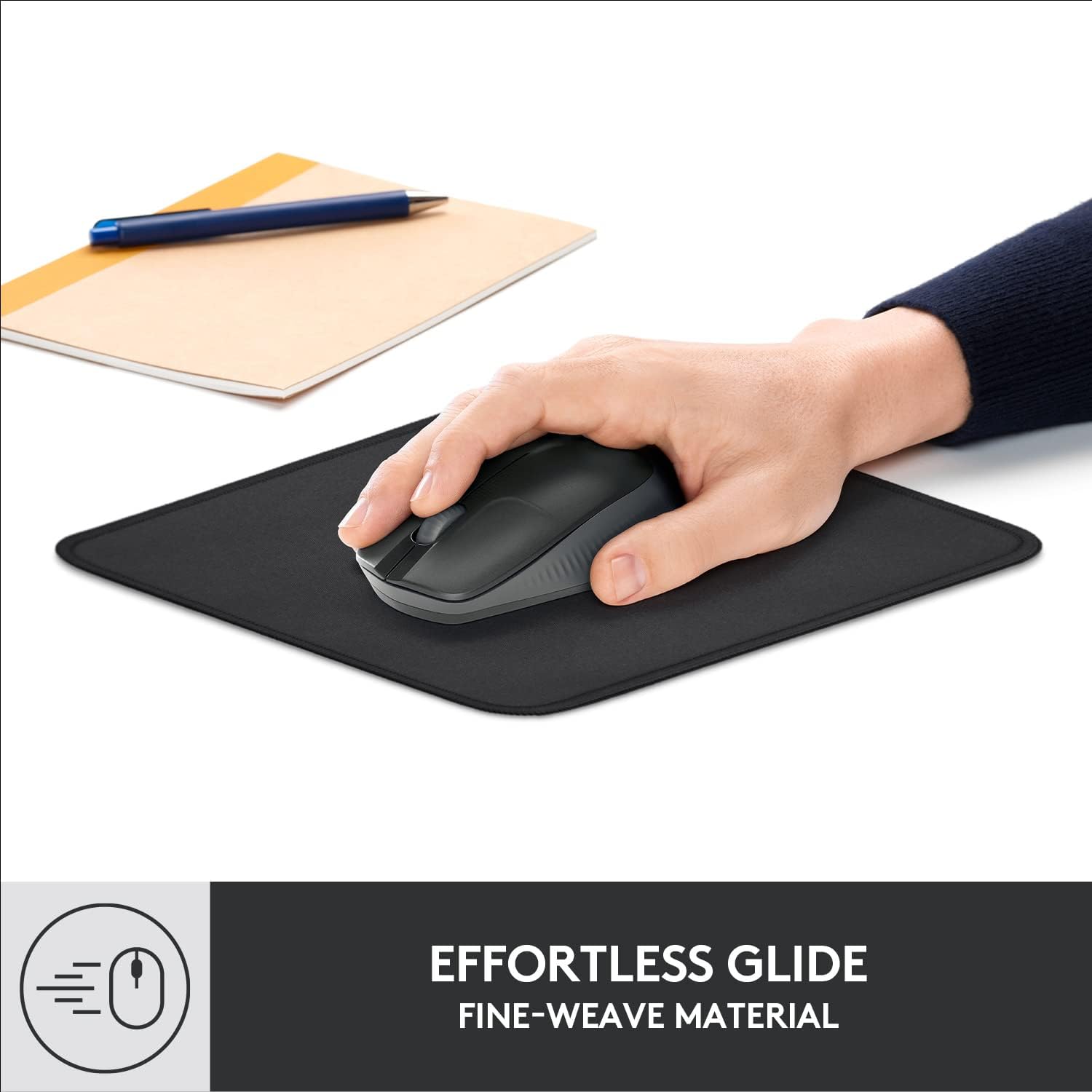 Logitech Mouse Pad - Studio Series, Computer Mouse Mat with Anti-slip Rubber Base, Easy Gliding, Spill-Resistant Surface, Durable Materials, Portable, in a Fresh Modern Design