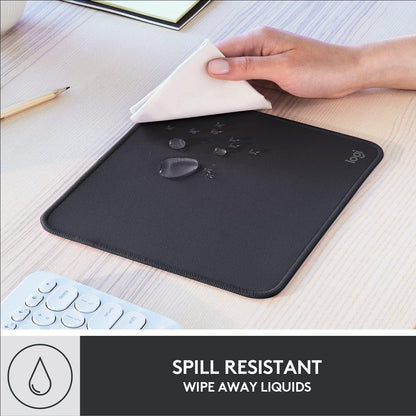 Logitech Mouse Pad - Studio Series, Computer Mouse Mat with Anti-slip Rubber Base, Easy Gliding, Spill-Resistant Surface, Durable Materials, Portable, in a Fresh Modern Design