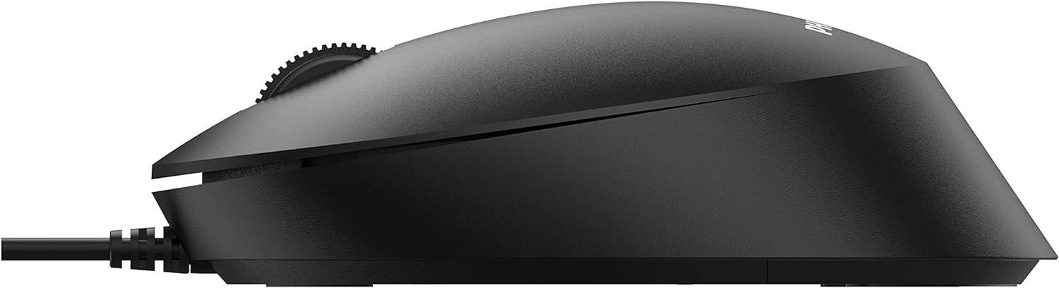 PHILIPS SPK7207B Mouse, Wired, USB 2.0, Ambidextrous Shape, for Right and Left Handed Users, 1200 DPI Optical Sensor, Black