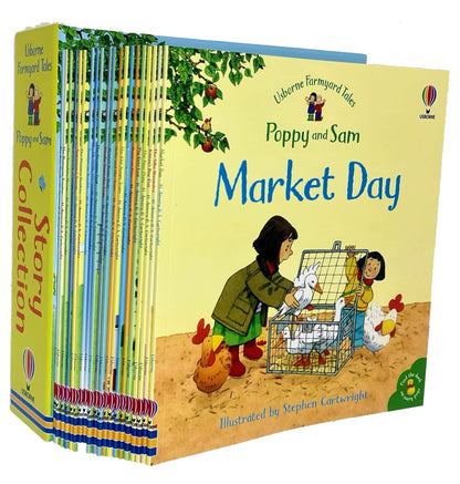 Usborne Farmyard Tales Poppy and Sam Series 20 Books Collection Box Set By Heather Amery (The Hungry Donkey, Camping Out, Tractor in Trouble & More