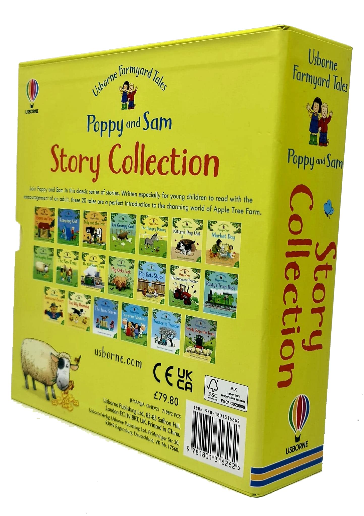 Usborne Farmyard Tales Poppy and Sam Series 20 Books Collection Box Set By Heather Amery (The Hungry Donkey, Camping Out, Tractor in Trouble & More