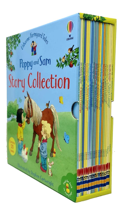 Usborne Farmyard Tales Poppy and Sam Series 20 Books Collection Box Set By Heather Amery (The Hungry Donkey, Camping Out, Tractor in Trouble & More