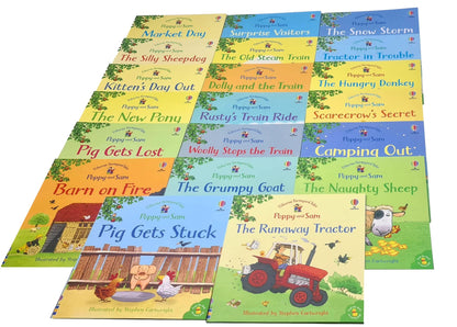 Usborne Farmyard Tales Poppy and Sam Series 20 Books Collection Box Set By Heather Amery (The Hungry Donkey, Camping Out, Tractor in Trouble & More