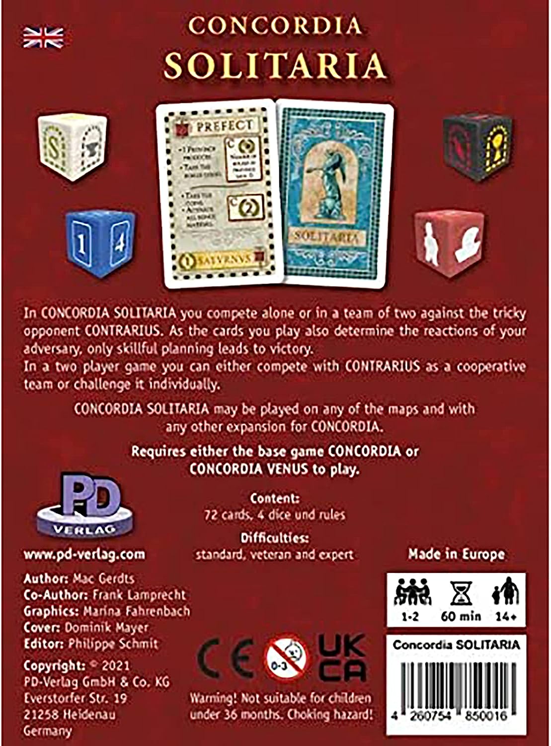 Rio Grande Games: Concordia Solitaria Expansion - Strategy Board Game Expansion to Concordia - Ages 14+, 1-2 Players, 60 Min Game Play, (RGG615