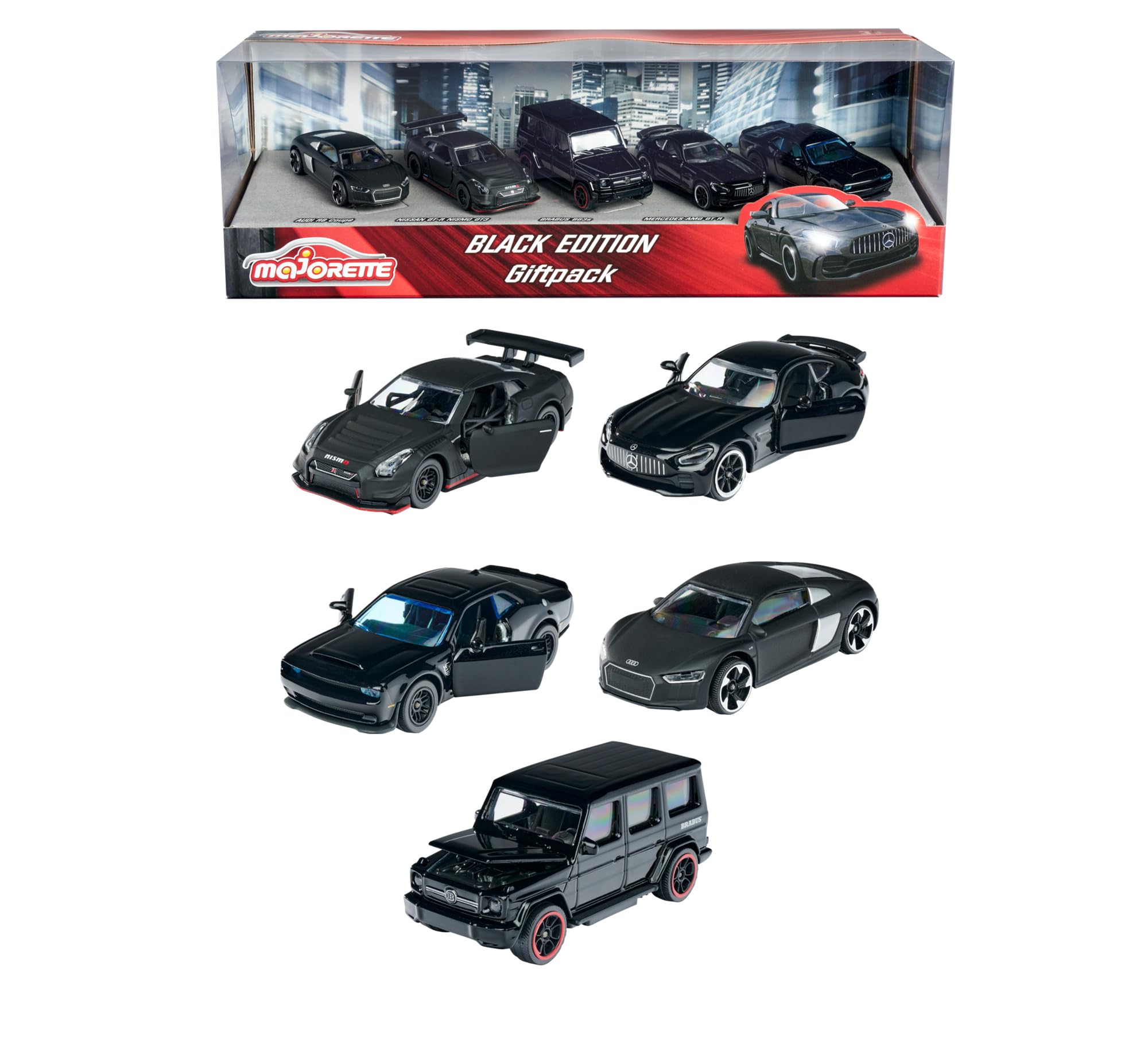 Majorette 212053174 Other License BLACK EDITION DIE-CAST COLLECTOR 5 CAR PACK