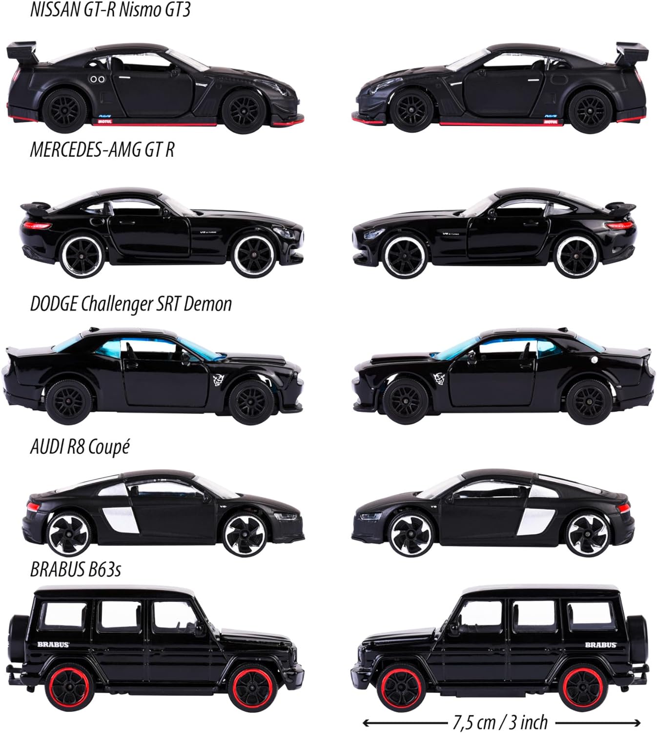 Majorette 212053174 Other License BLACK EDITION DIE-CAST COLLECTOR 5 CAR PACK