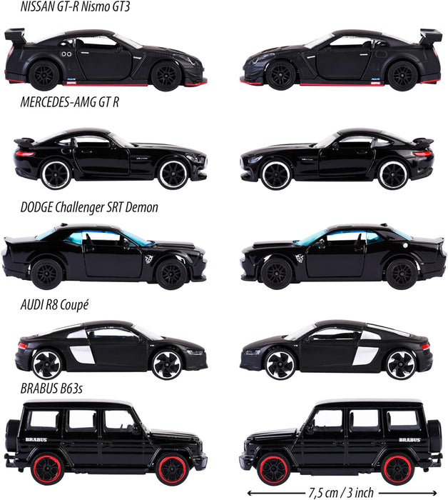Majorette 212053174 Other License BLACK EDITION DIE-CAST COLLECTOR 5 CAR PACK