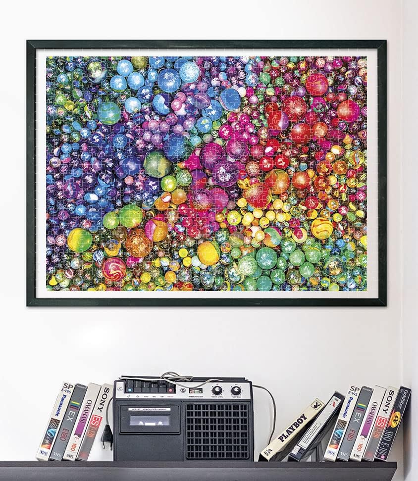 Clementoni 39650 Canicas 1000pcs Colorboom Collection-Marbles 1000 Pieces, Made in Italy, Jigsaw Puzzle for Adults, Multicolor, Medium