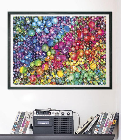 Clementoni 39650 Canicas 1000pcs Colorboom Collection-Marbles 1000 Pieces, Made in Italy, Jigsaw Puzzle for Adults, Multicolor, Medium