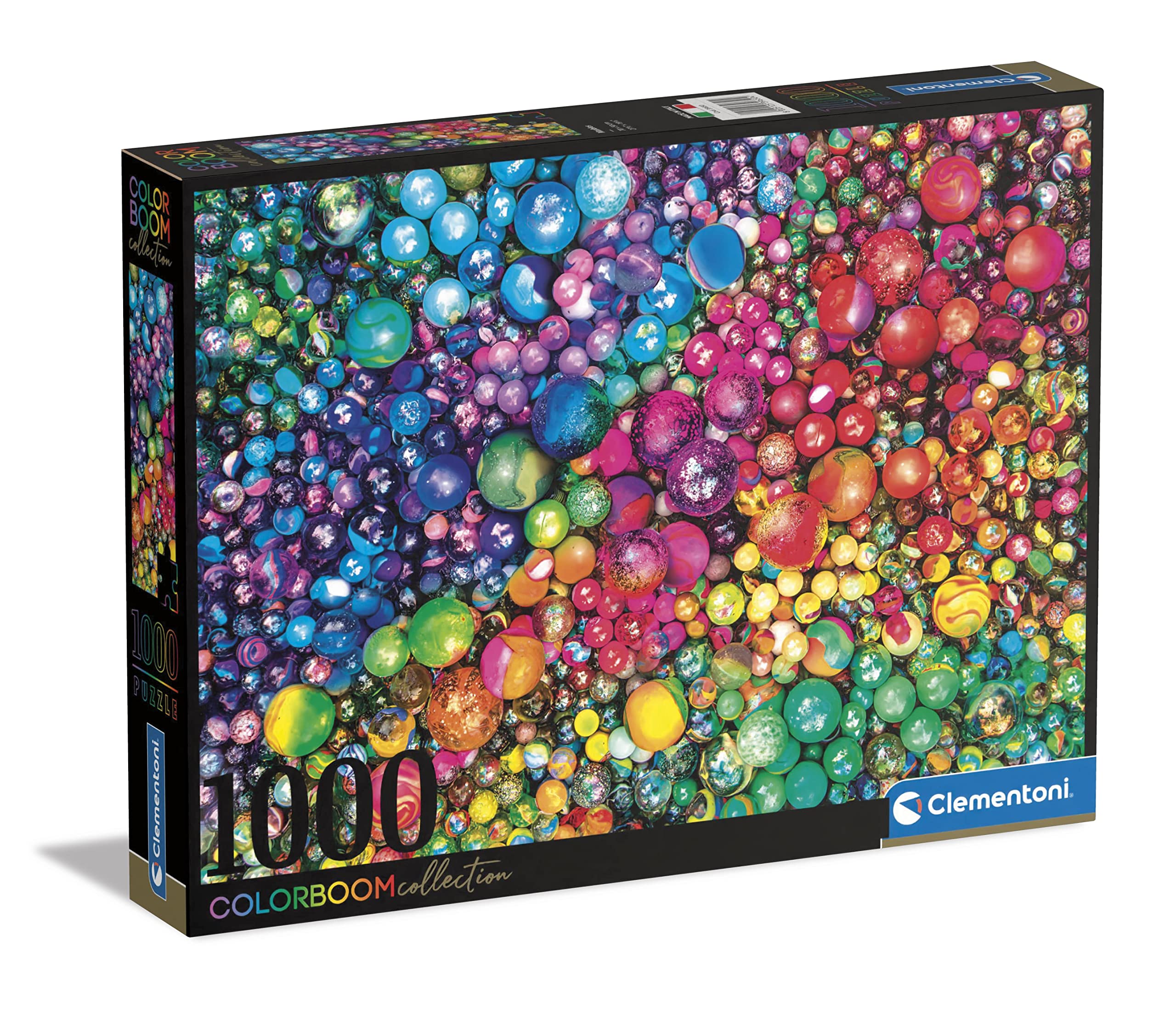 Clementoni 39650 Canicas 1000pcs Colorboom Collection-Marbles 1000 Pieces, Made in Italy, Jigsaw Puzzle for Adults, Multicolor, Medium