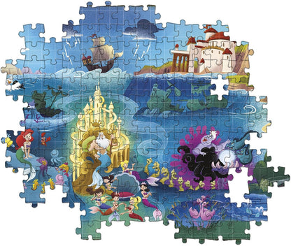 Clementoni 39664 Disney Maps Little Mermaid Pieces, Made in Italy, Jigsaw Puzzle for Adults, Multicolor, Medium, 1000 pezzi