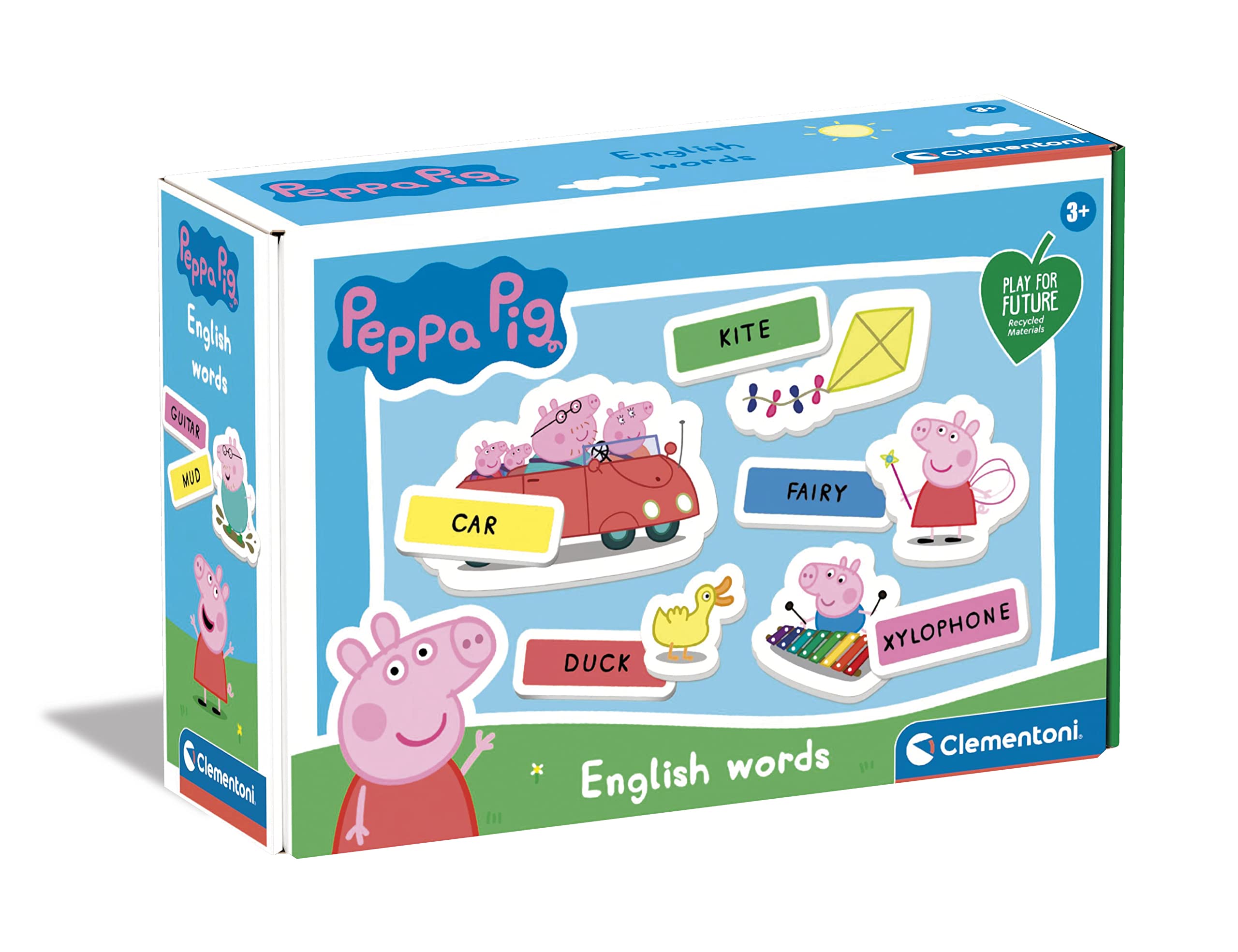 Clementoni Aprendo Peppa Pig Educativo inglés a Partir de 3 años, Juego sostenible (16352), Multicolor, Talla única