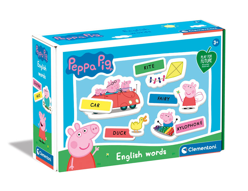 Clementoni Aprendo Peppa Pig Educativo inglés a Partir de 3 años, Juego sostenible (16352), Multicolor, Talla única