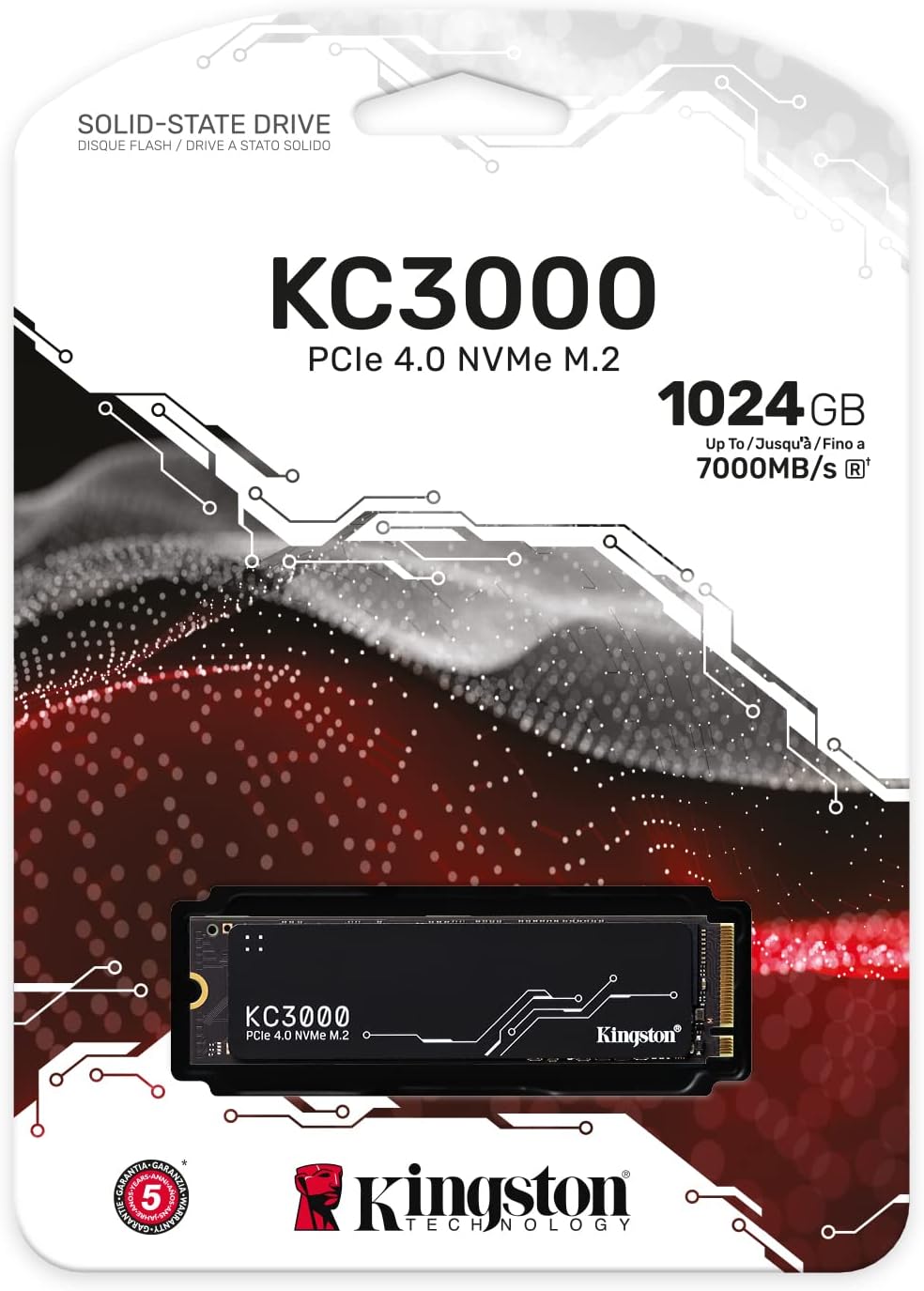 Kingston KC3000 PCIe 4.0 NVMe M.2 SSD - High-performance storage for desktop and laptop PCs -SKC3000S/1024G