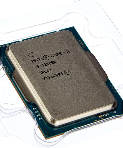 Intel Core i5-12600K 12th Generation Desktop Processor (Base Clock: 3.7GHz Tuboboost: 4.9GHz, 6 cores, LGA1700, RAM DDR4 and DDR5 up to 128GB) BX8071512600K, Black