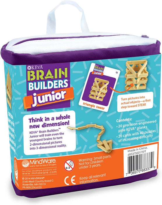 Mindware | KEVA: Brain Builders Junior | Children's Brainteaser | Ages 4+ | 1+ Players