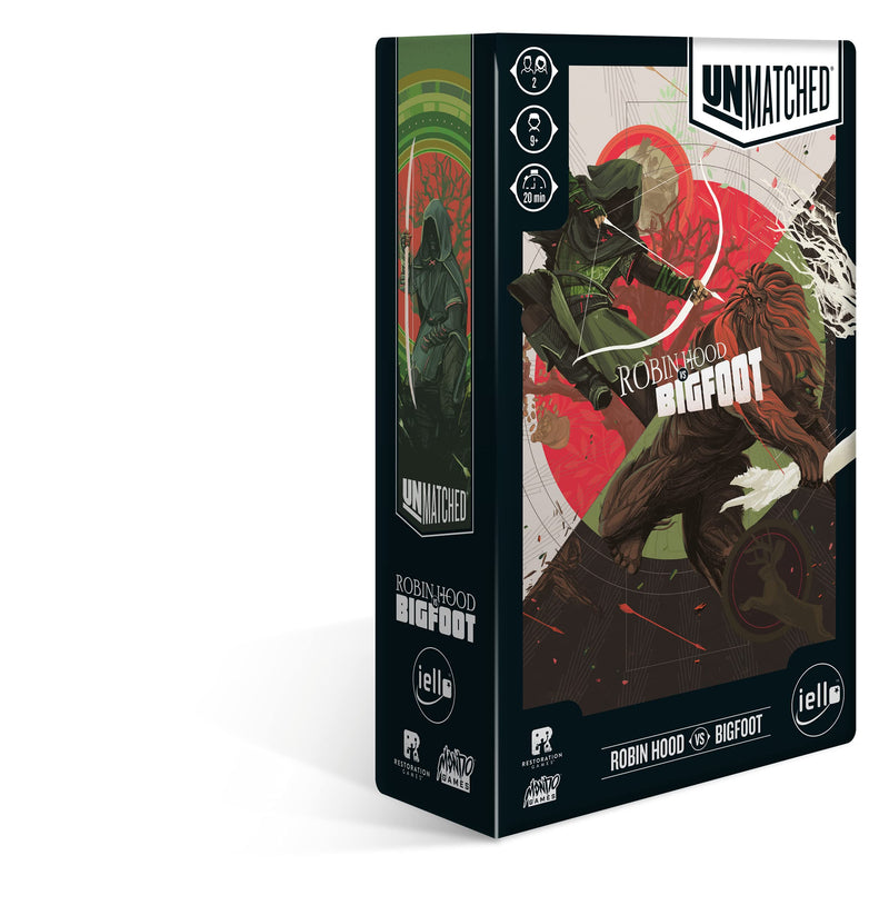 Iello | Unmatched - Robin Hood vs Big Foot | Card Game | Ages 9+ | 2 Players | 20 mins Minutes Playing Time