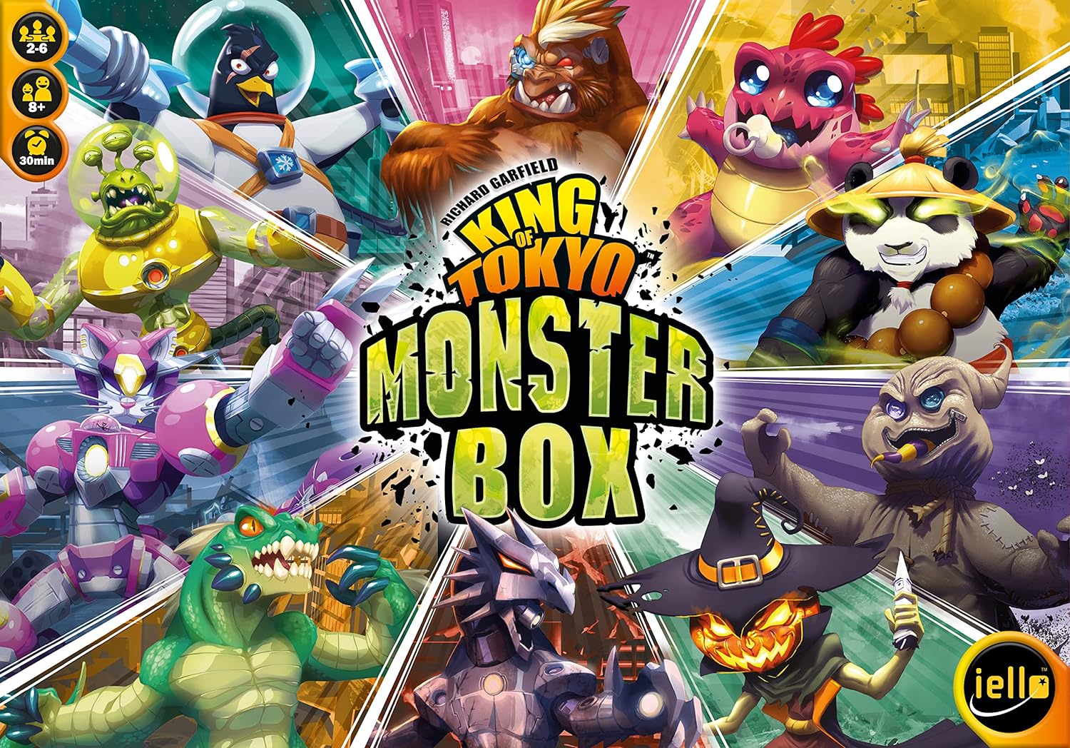 IELLO King of Tokyo Monster Box, Strategy Board Game, 2-6 Players, Ages 8+, 30 Minute Playing time, All King of Tokyo expansions Included