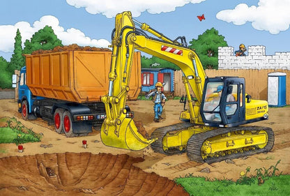 Schmidt | Digger Puzzle & Play 40 Piece Puzzle - Includes SIKU model | Children's Puzzle | Ages 4+