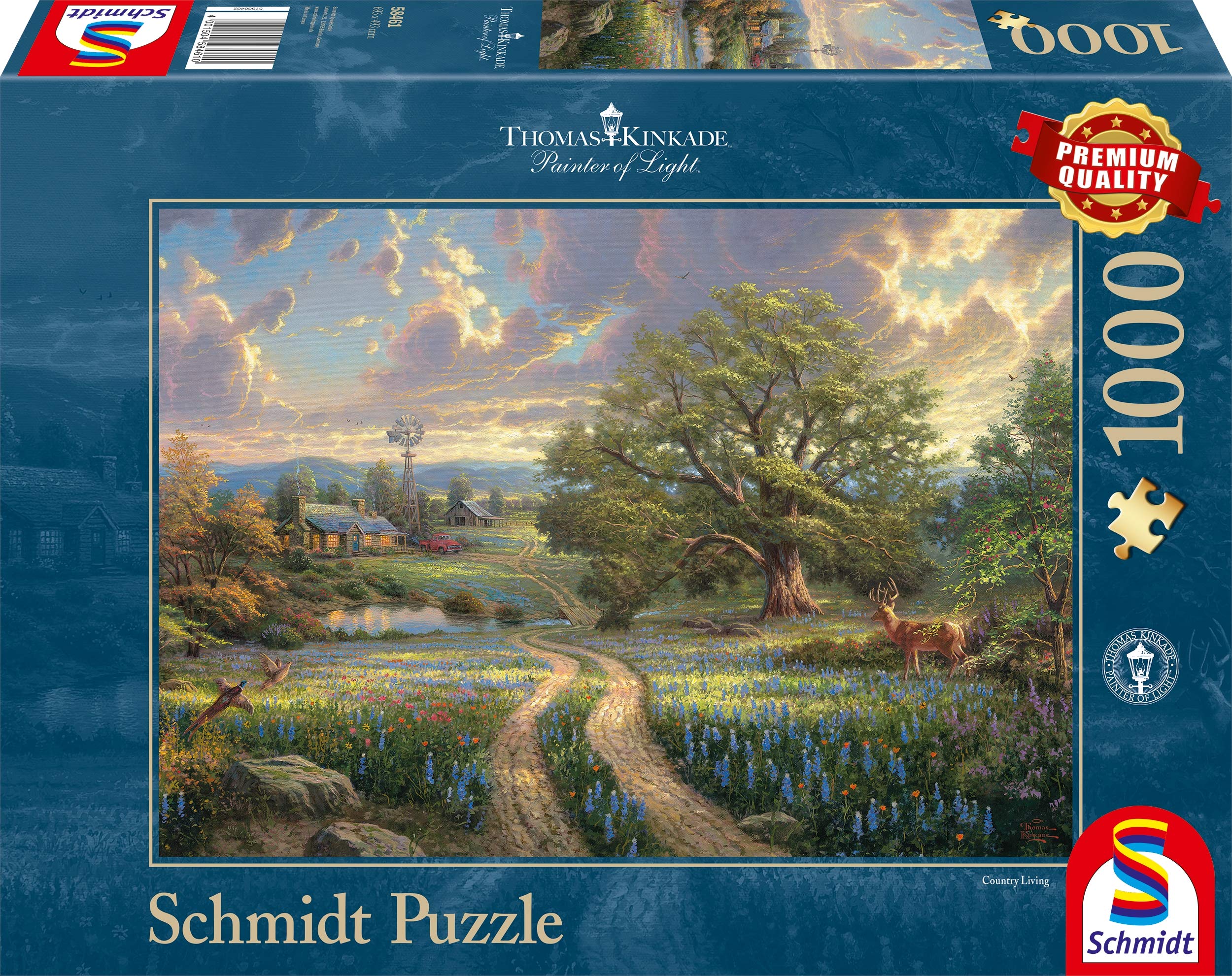 Schmidt Spiele - Thomas Kinkade : Country Living (1000pc) - Puzzle - Ages 12+ 2. Scenic Settings Country Living