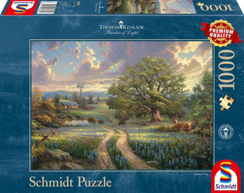 Schmidt Spiele - Thomas Kinkade : Country Living (1000pc) - Puzzle - Ages 12+ 2. Scenic Settings Country Living