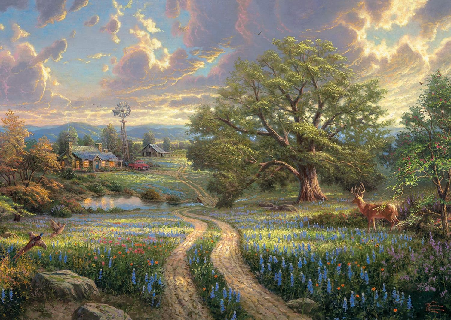 Schmidt Spiele - Thomas Kinkade : Country Living (1000pc) - Puzzle - Ages 12+ 2. Scenic Settings Country Living
