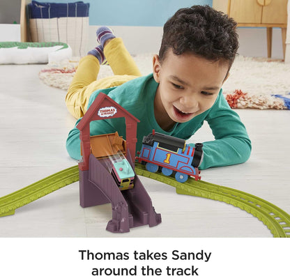 Thomas & Friends Motorized Toy Train Set Fix 'em Up Friends with Carly the Crane & Sandy the Rail Speeder for Preschool Kids Ages 3+ Years, HDY58, Nicht Zutreffend
